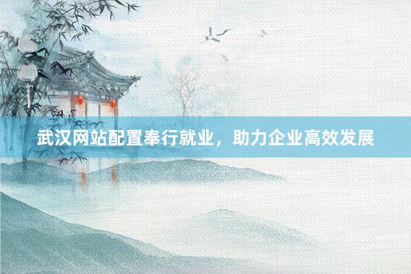 武汉网站配置奉行就业，助力企业高效发展
